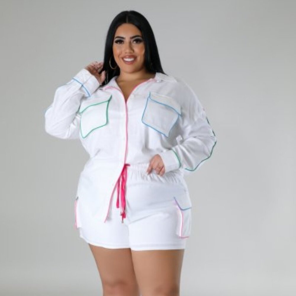 Up Till Sunrise Short Set Plus  Size